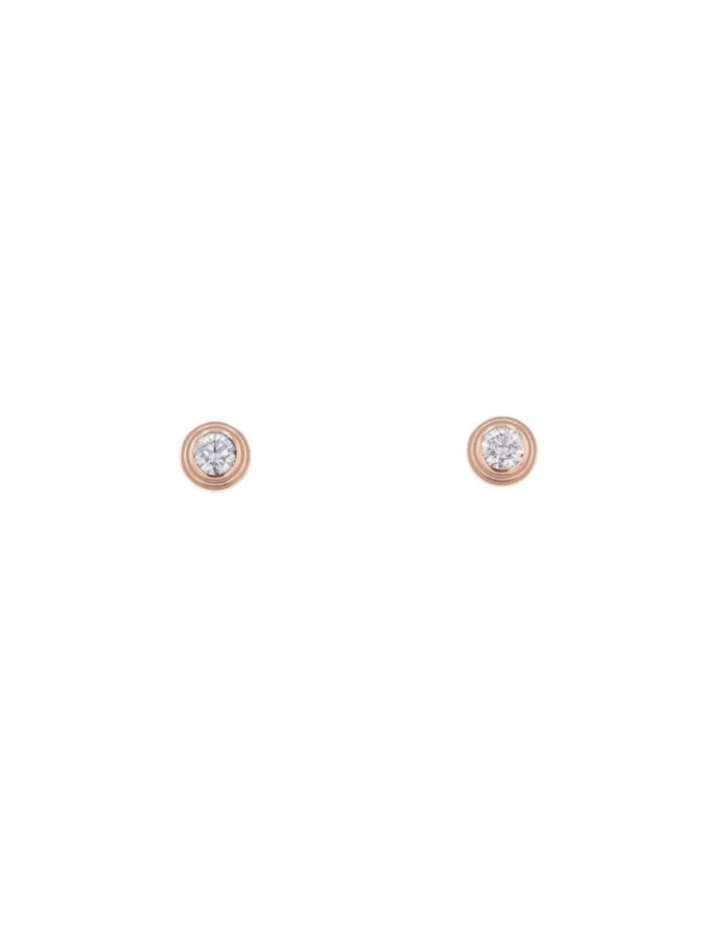 Cartier Earrings Damour Mini Model Diamond Total 18k Pink Gold